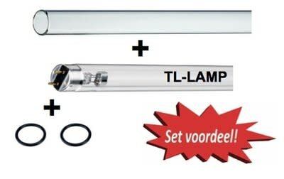 Complete Lampset voor Optimale UV-Straling – 55W TL Lamp, Kwartsglas & O-ringen