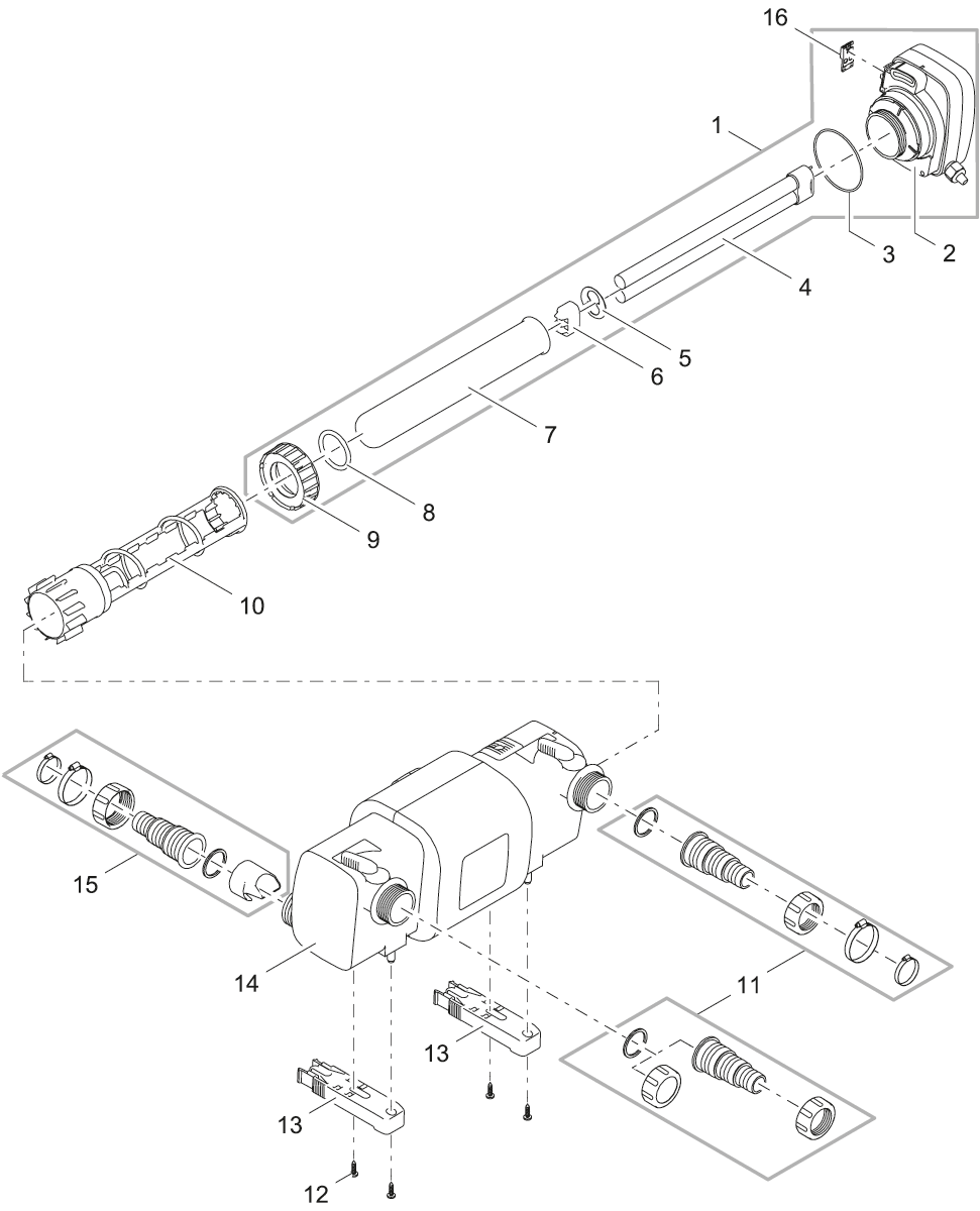 Unidad completa de recambio UVC Bitron C36 2014 - Oase spare parts