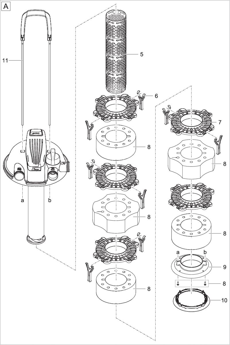 Tube grillagé FiltoClear 16000/19000 - Pièces détachées pour Oase