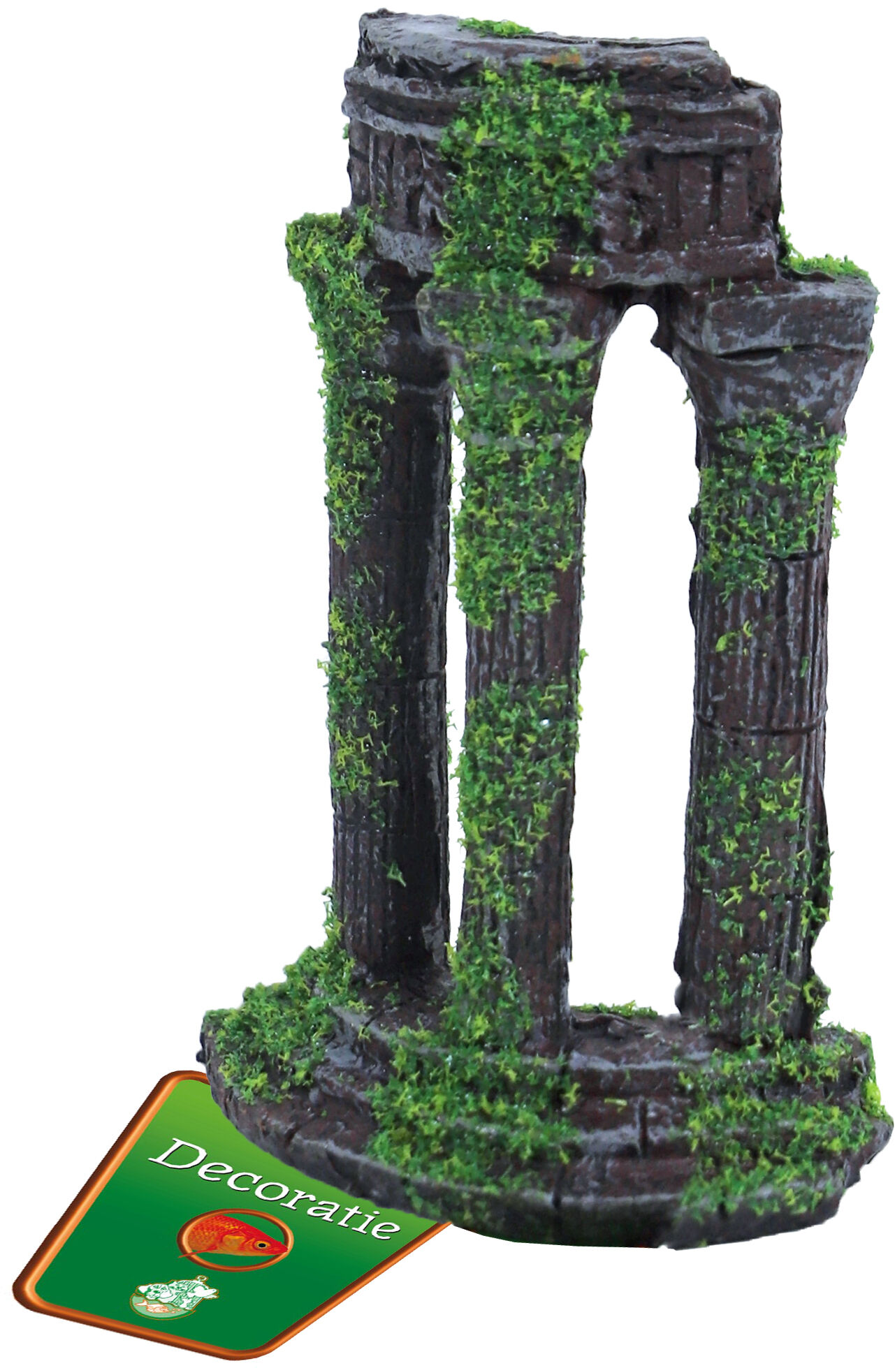 Ornament Ruine Hemisphere 3x Column+Moss 10cm