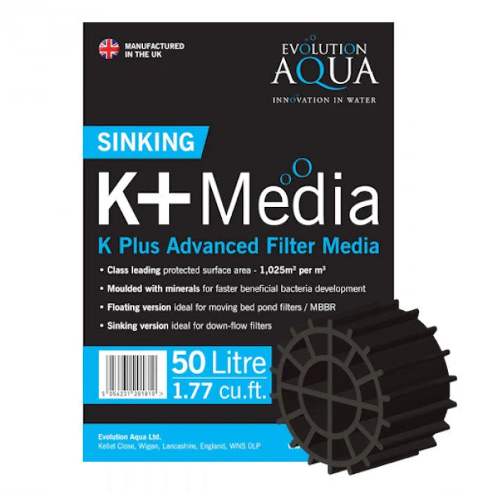 K+ Filter Media Zwart 50 liter zinkend