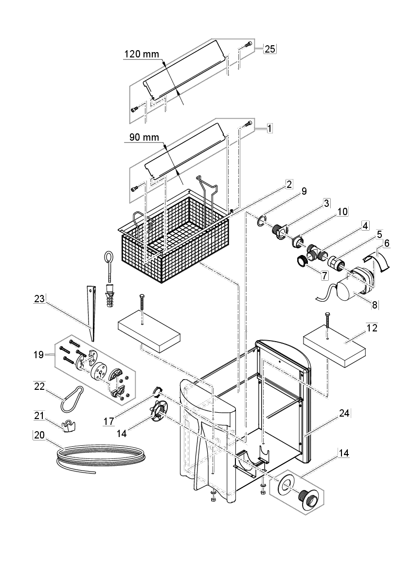 Tension clamp Motor housing plastic