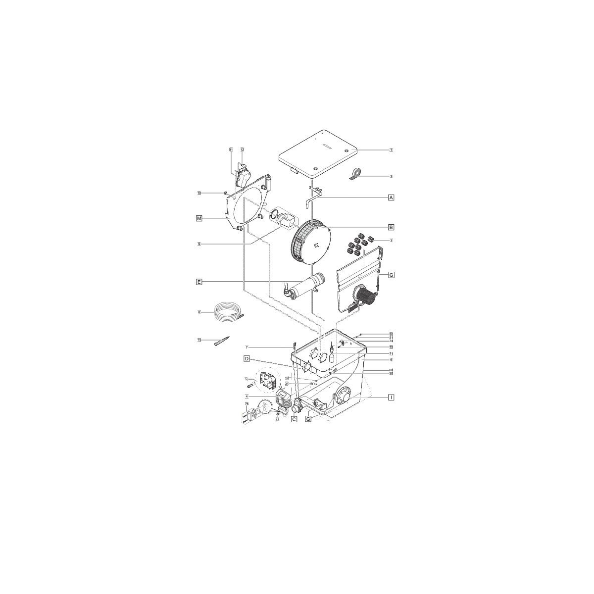 Reservoir ProfiClear Compact gravitatie