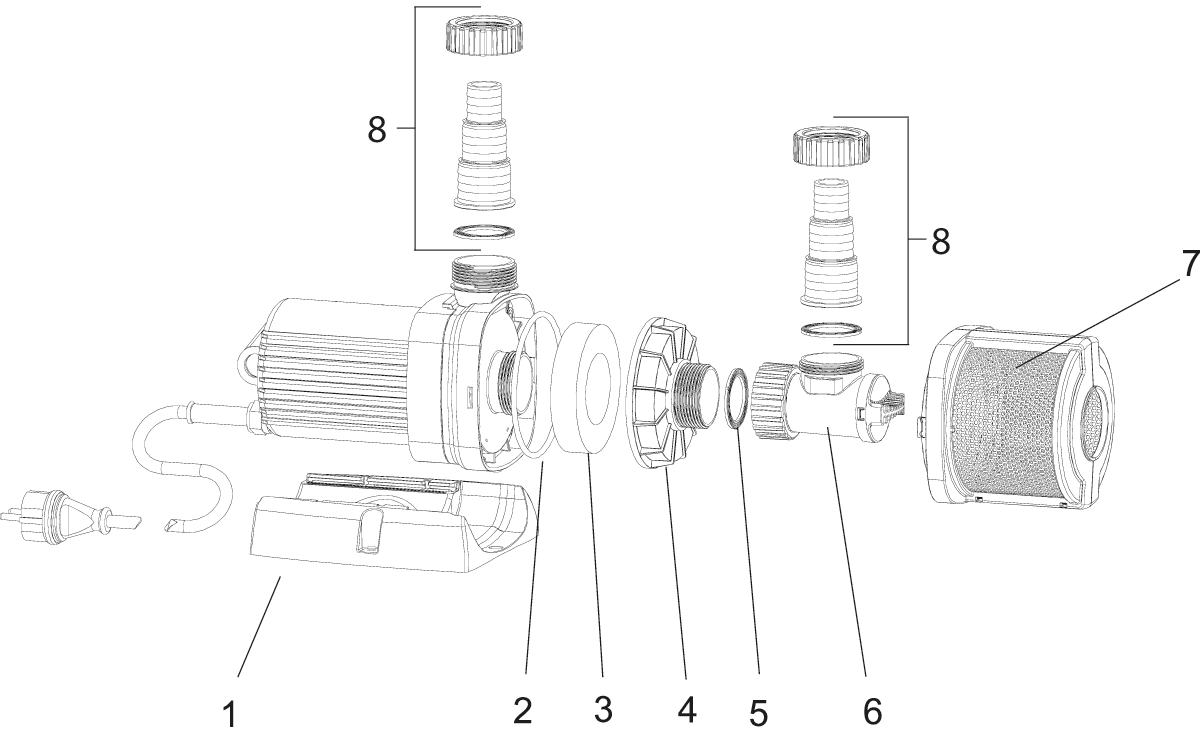 Set accessoires Aquarius Univ 1600-6000 - Pièces détachées pour Oase