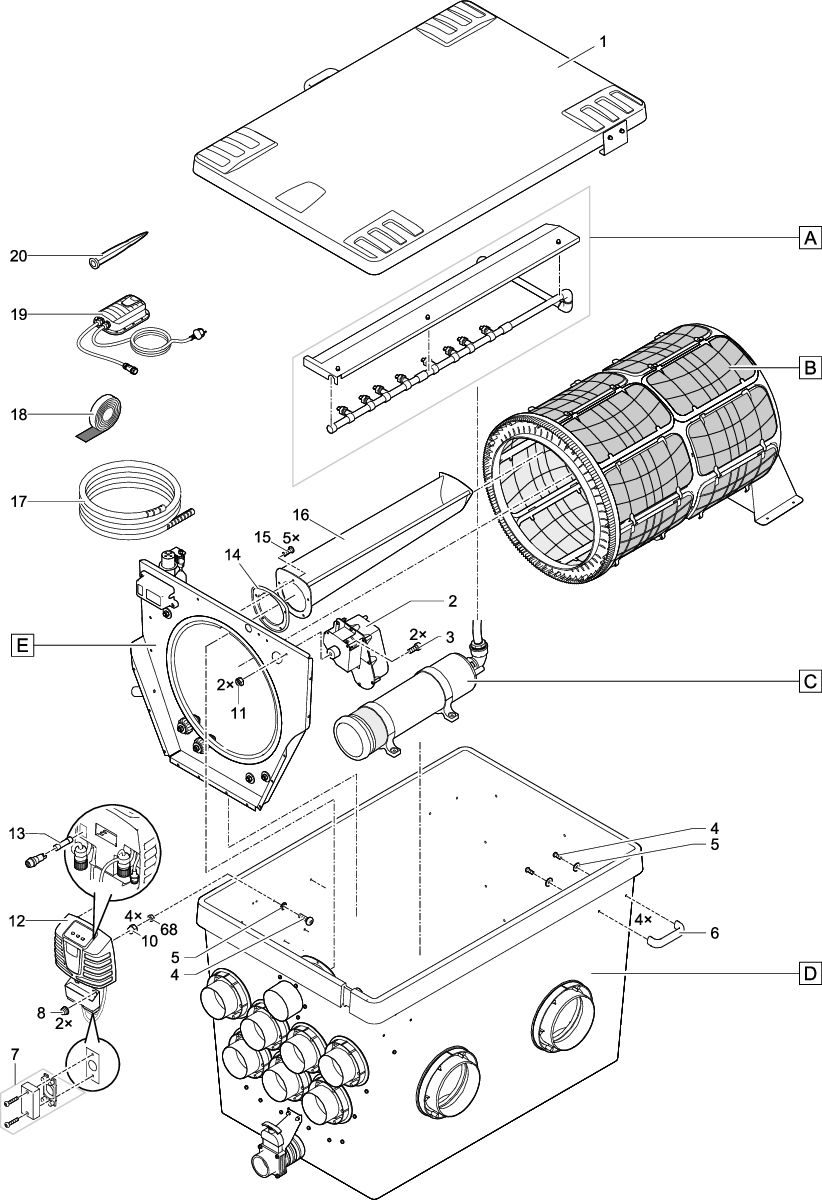 Exchange controller drum fil. XL gravity