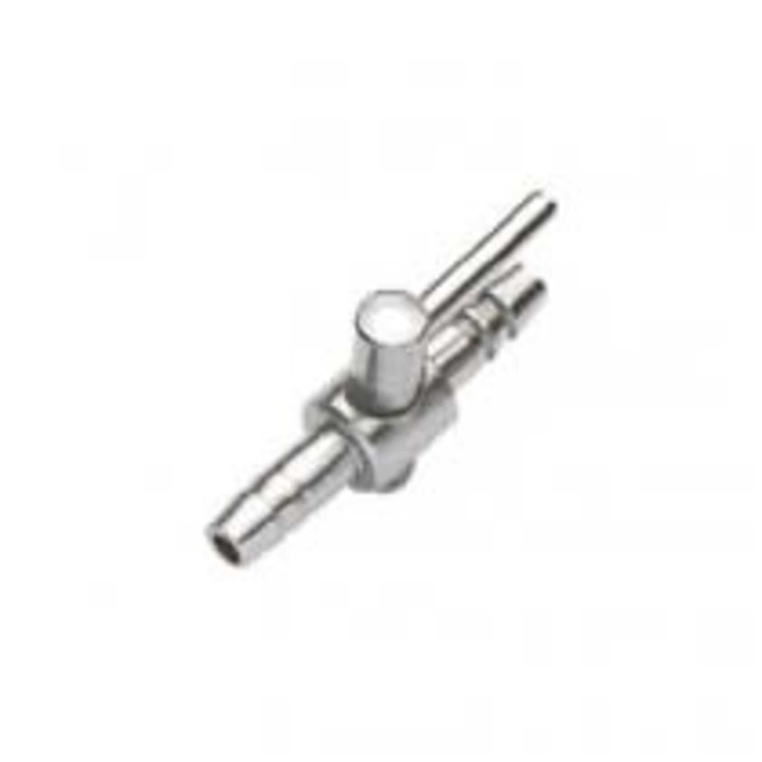 Luftverteiler für 4 mm Schlauch 1 Abgang mit Hahn Messing