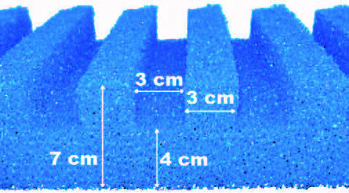 T-Profiel Filterschuim 50 x 50 cm - Grof