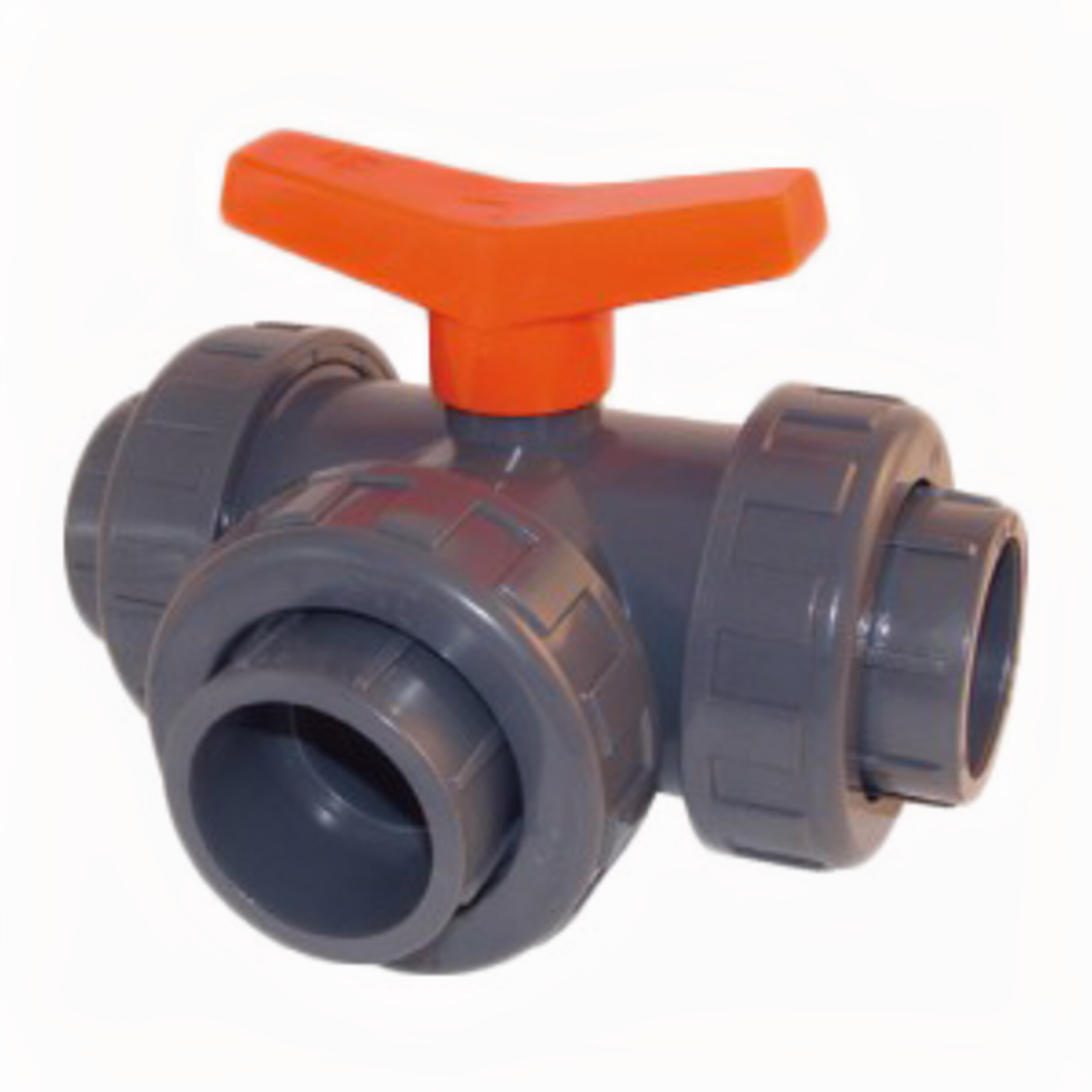Ball valve PVC 3-way L-Boring glue 63mm Camera, Electronics